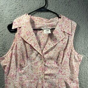 Vintage 90s Floral Button up All over design collar girly feminine maxi dress 16